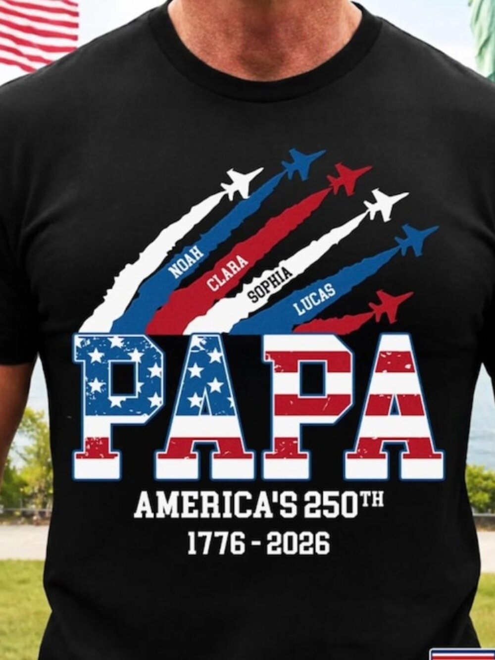 Personalized Papa America 250th Anniversary, Gift For Dad Grandpa